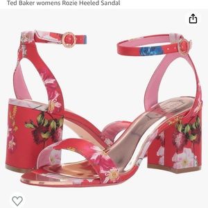 Authentic Ted baker floral block heels